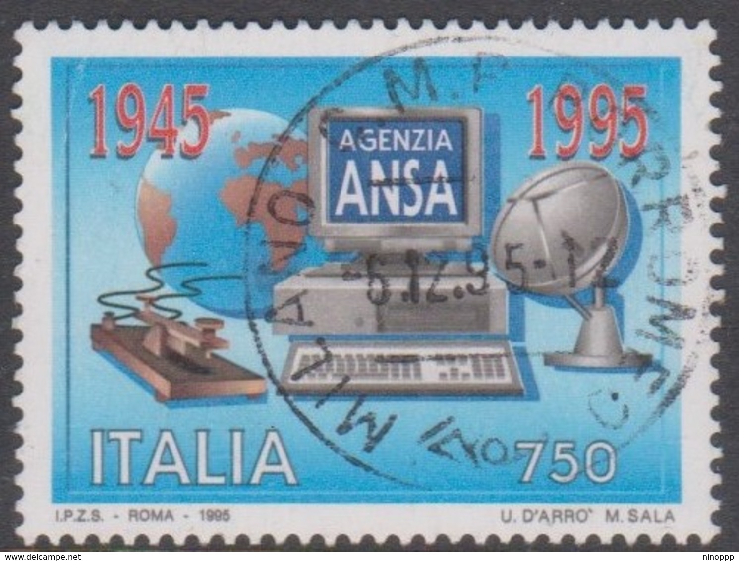 Italy Republic S 2190 1995  ANSA, Used - 1991-00: Gebraucht