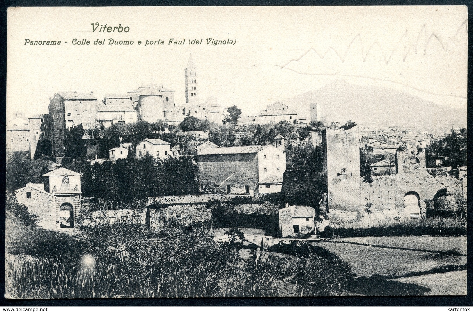 Viterbo, Um 1910, Panorama, Colle Del Duomo E Porta Faul (del Vignola), Zefferino Mattioli - Viterbo