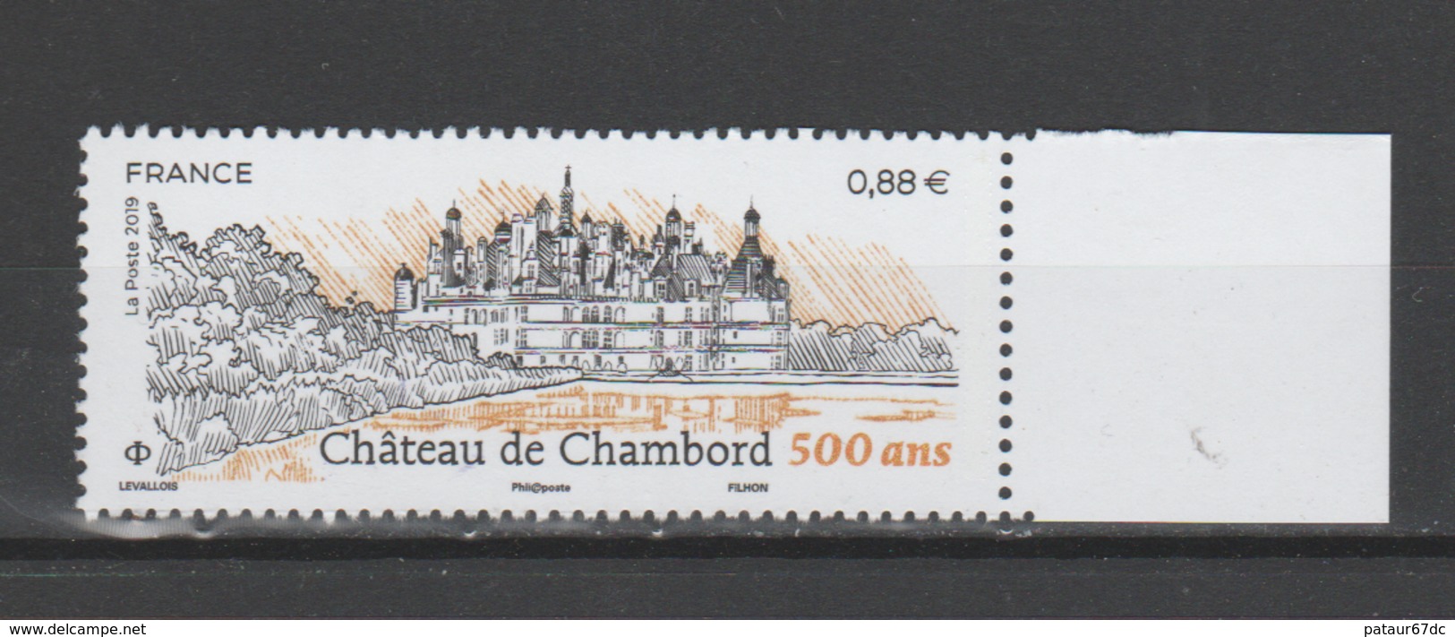 FRANCE / 2019 / Y&T N° 5331 ** : "Touristique" (Château De Chambord - Loir-et-Cher) X 1 BdF D - Nuevos