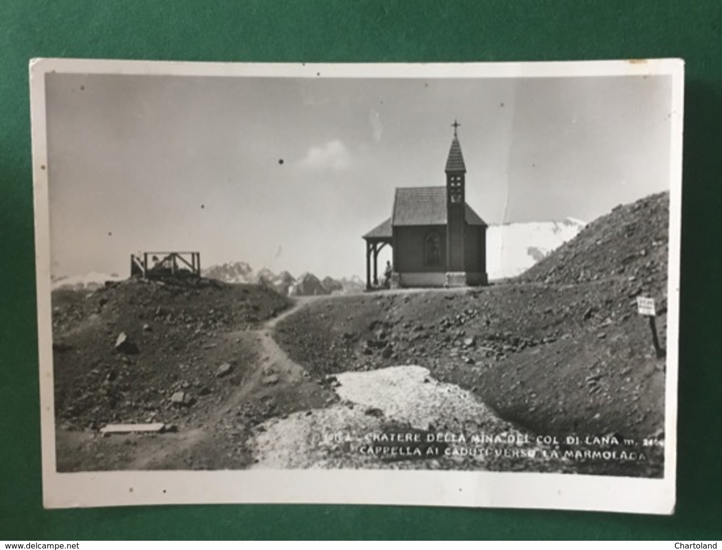 Cartolina Cratere Della Mina Col Lana - Cappella Ai Caduti  - 1942 - Trento