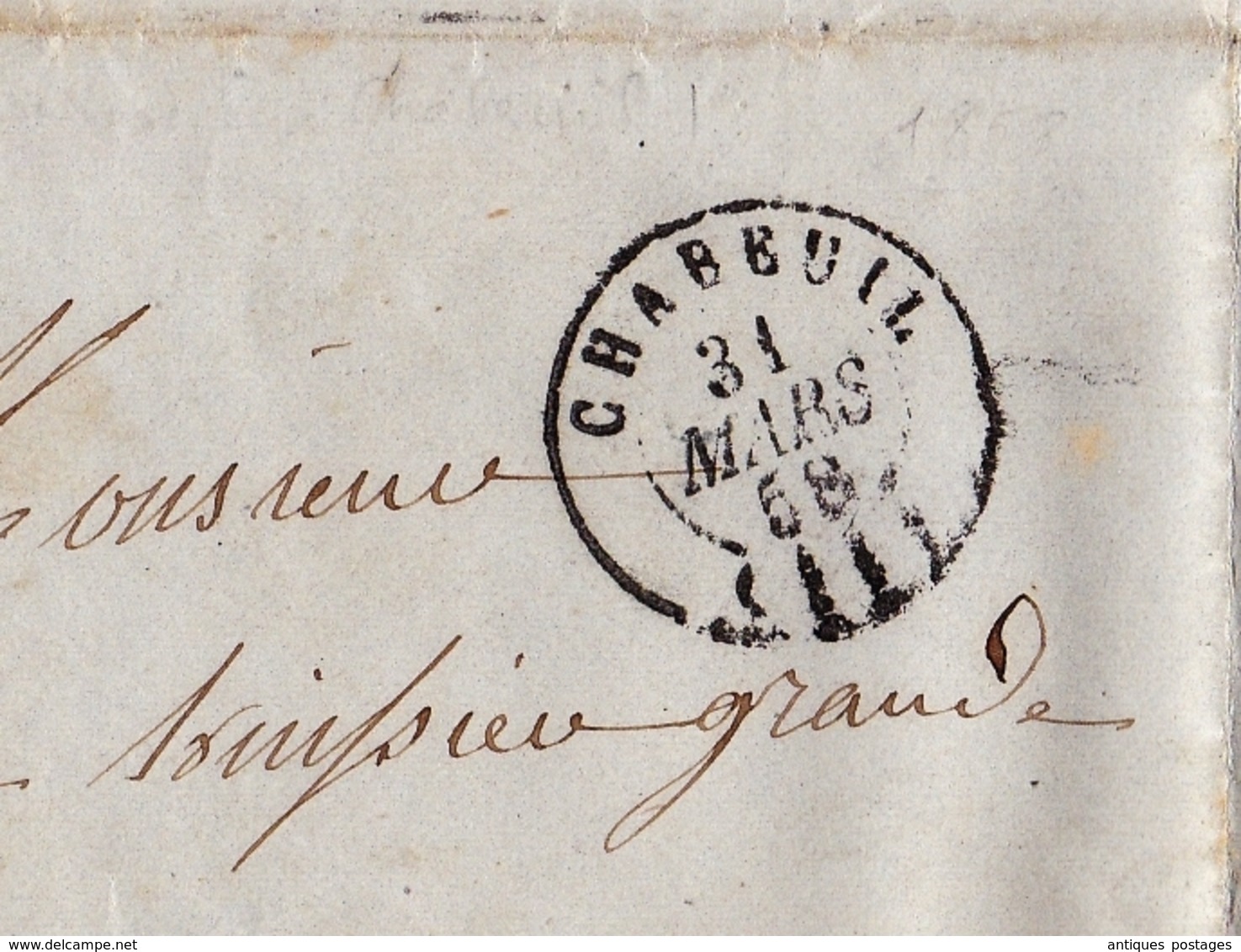 Lettre 1858 Montélier Chabeuil Drôme Grenoble Isère Timbre Napoléon III - 1853-1860 Napoléon III