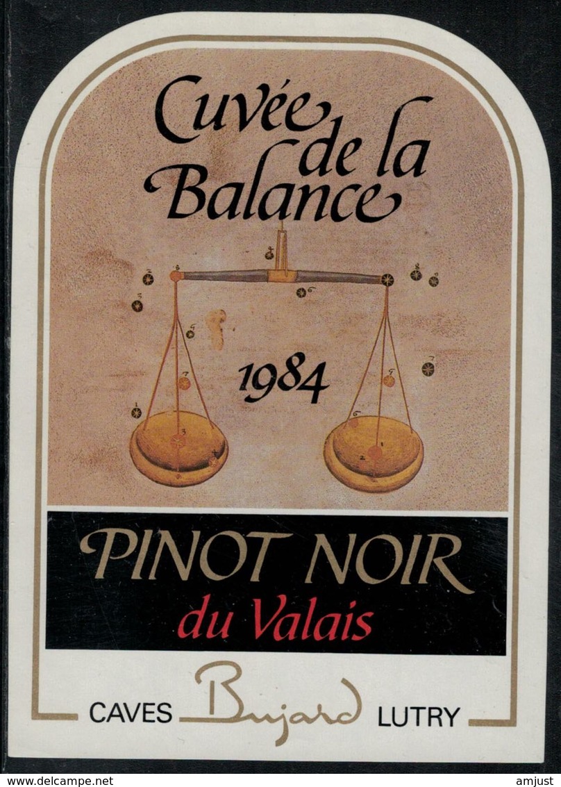 Etiquette De Vin // Pinot Noir Du Valais, Signe Du Zodiac "La Balance" - Otros & Sin Clasificación