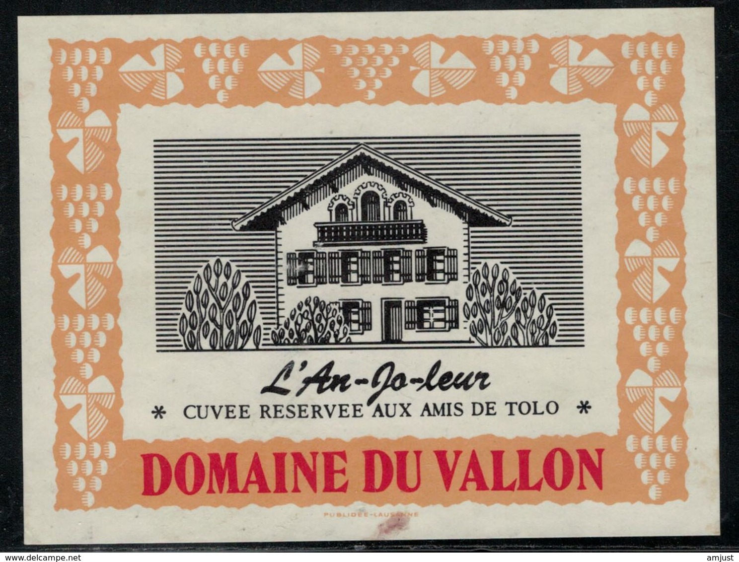 Etiquette De Vin // L'An-Jo-leur, Cuvée Réservée Aux Amis De Tolo - Otros & Sin Clasificación