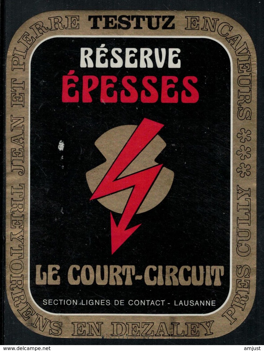 Etiquette De Vin // Epesses, Le Court-Circuit, Trains, Section Ligne De Contact - Eisenbahn