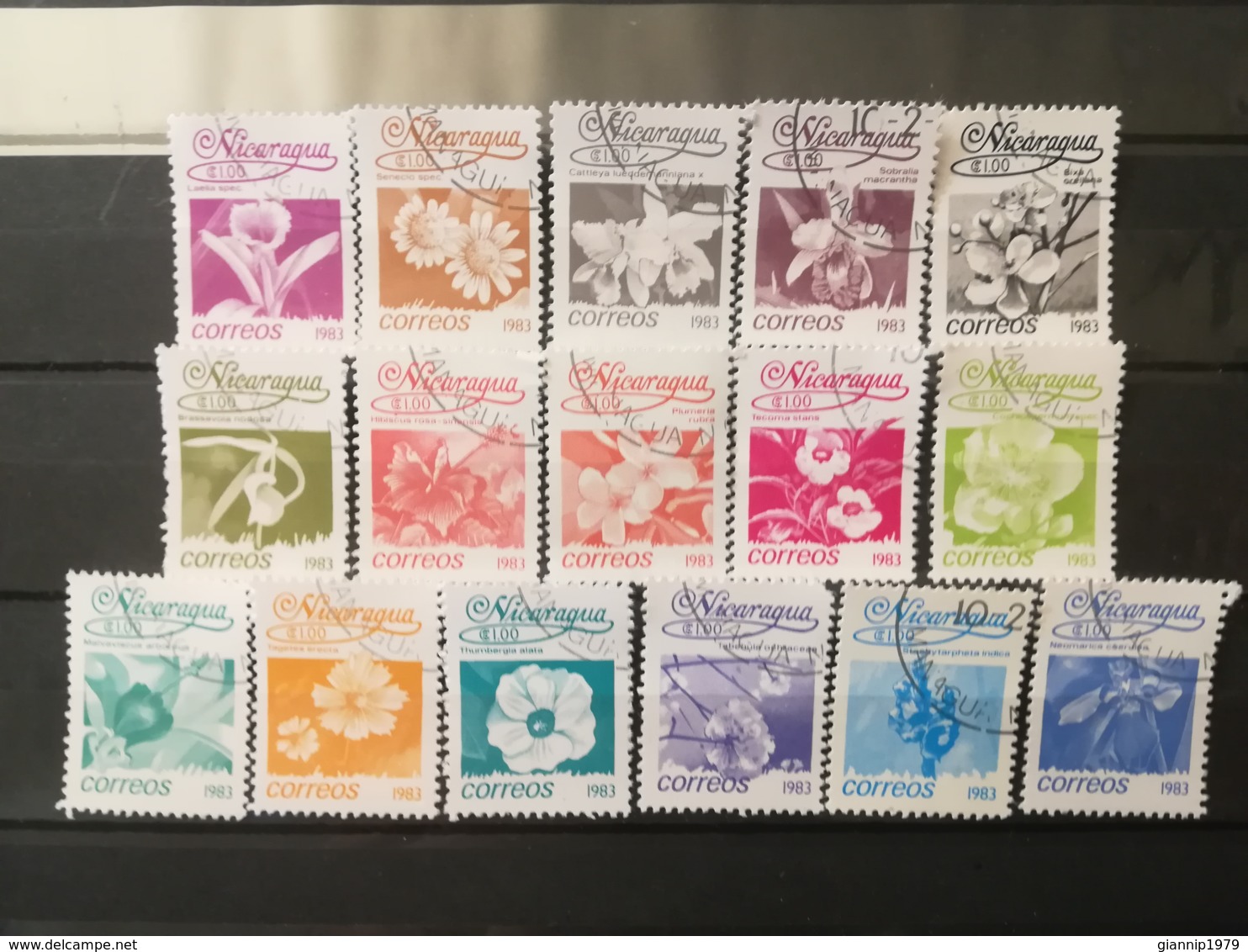 FRANCOBOLLI STAMPS NICARAGUA 1983 USED SERIE COMPLETA FIORI FLOWERS DA FOGLIO - Nicaragua