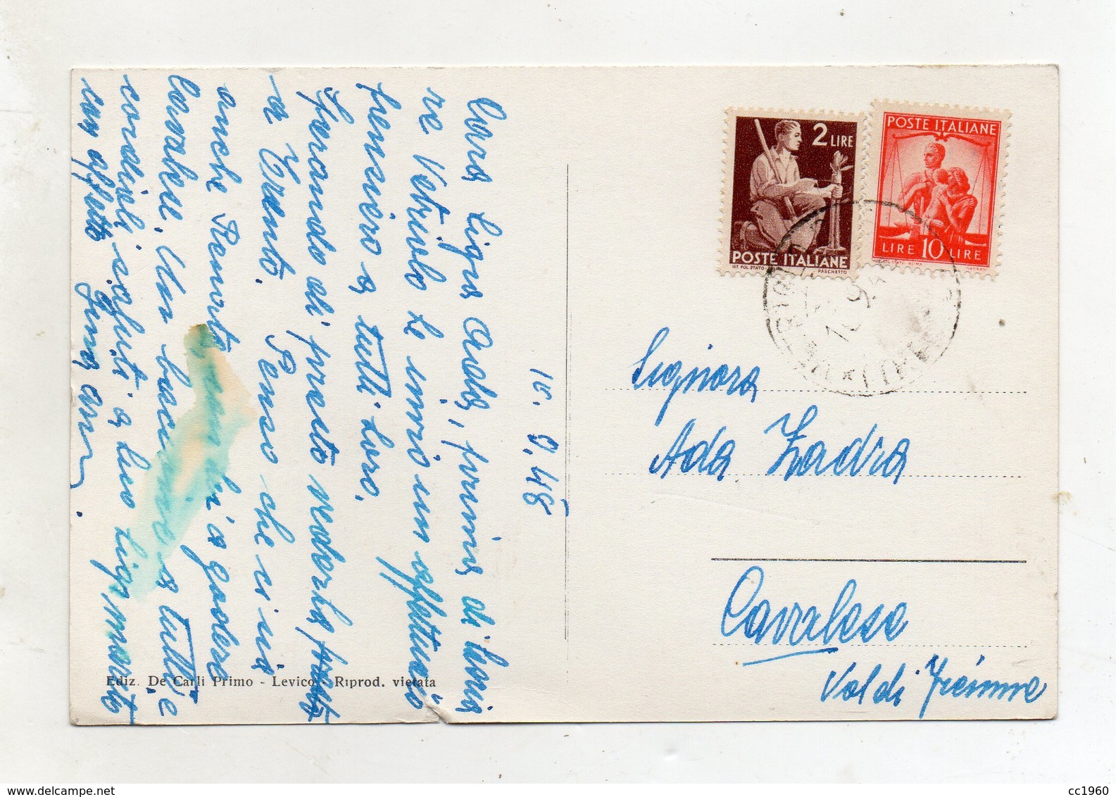 Vetriolo (Trento) - La Malga Delle Rose - Viaggiata Nel 1948 - (FDC16351) - Trento