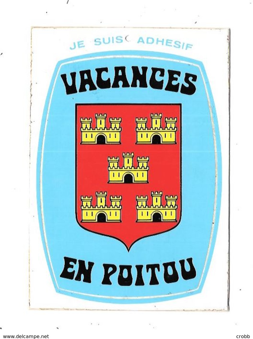 11201 - Carte BLASON ADHESIF, Vacances En POITOU - Autres & Non Classés