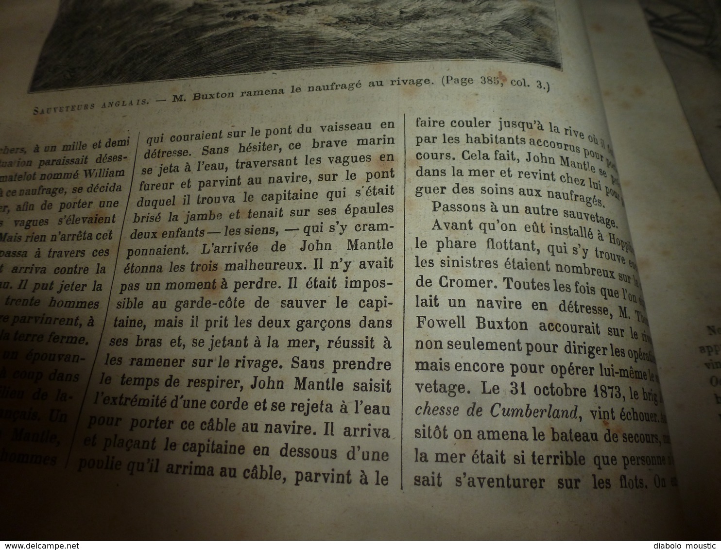 1882 JDV:English rescuers (Ellerthorpe,Buxton,John Mantle,William Darling,etc);Voyages de La Junon (Madère:suite);etc