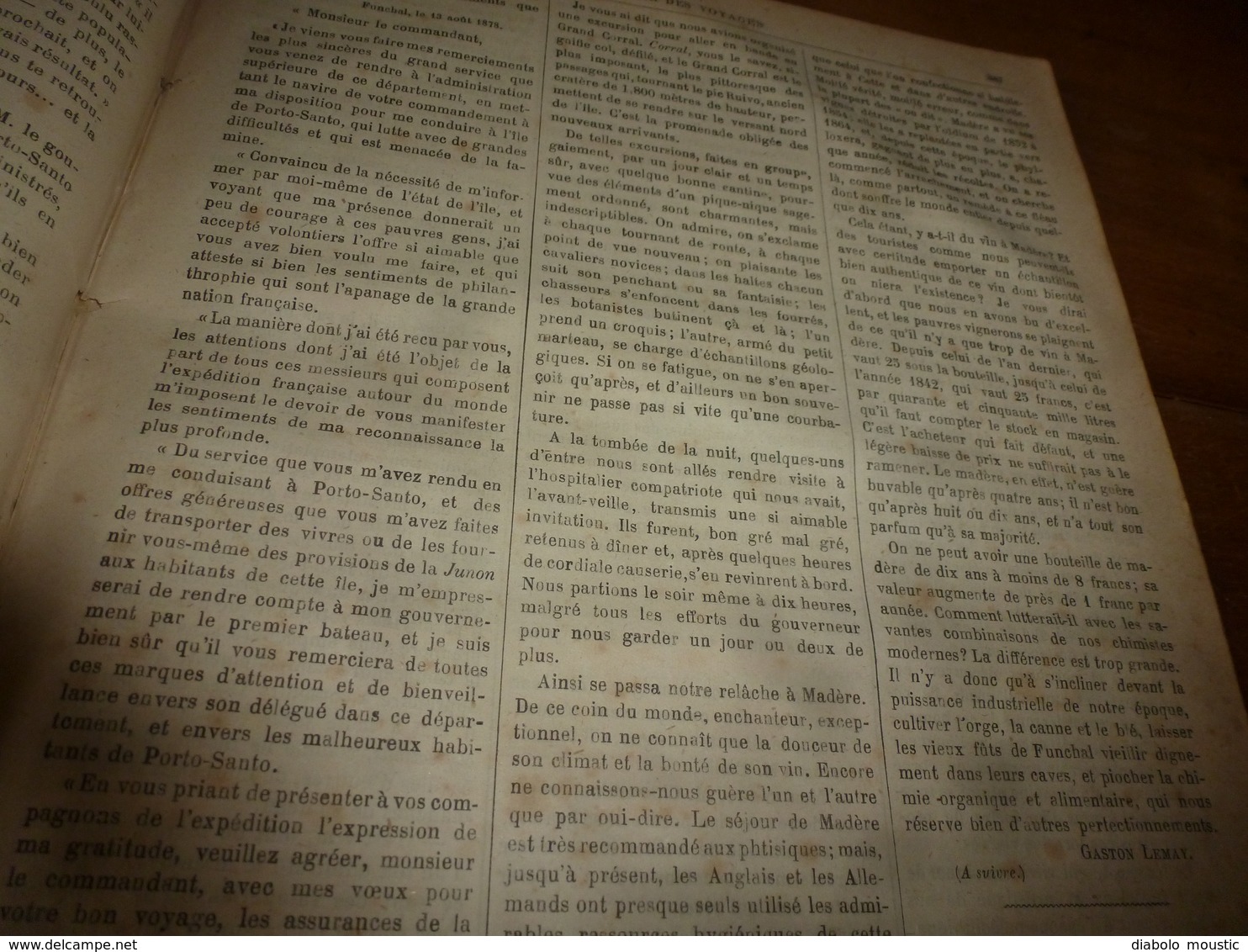 1882 JDV:English rescuers (Ellerthorpe,Buxton,John Mantle,William Darling,etc);Voyages de La Junon (Madère:suite);etc