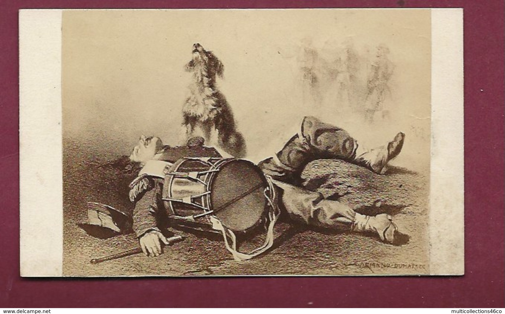 010819 PHOTO CDV - Militaria Guerre Le Petit Tambour Chien Hurlant Armand Dumaresq - Guerre, Militaire