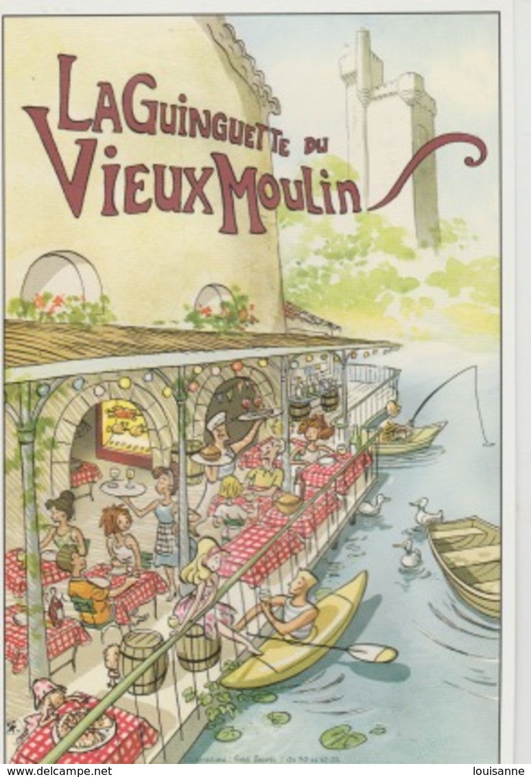 19 / 8 / 24. -  VILLENEUVE   LES AVIGNON   " LA  GUIGUETTE  DU  VIEUX  MOULIN  " CPM  DESSIN - Villeneuve-lès-Avignon