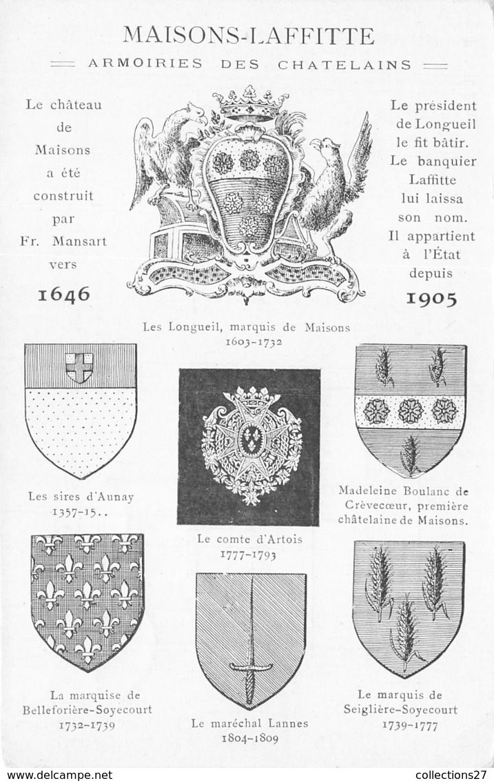 78-MAISONS-LAFFITTE- ARMOIRIES DES CHATELAINS - Maisons-Laffitte