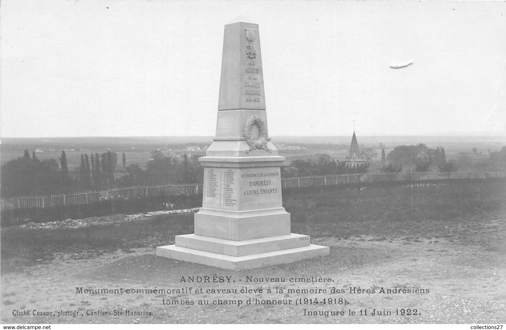 78-ANDRESY- NOUVEAU CIMETIERE MONUMENT COMMEMORATIF A LA MEMOIRE DES HEROS ANDRESIENS - Andresy