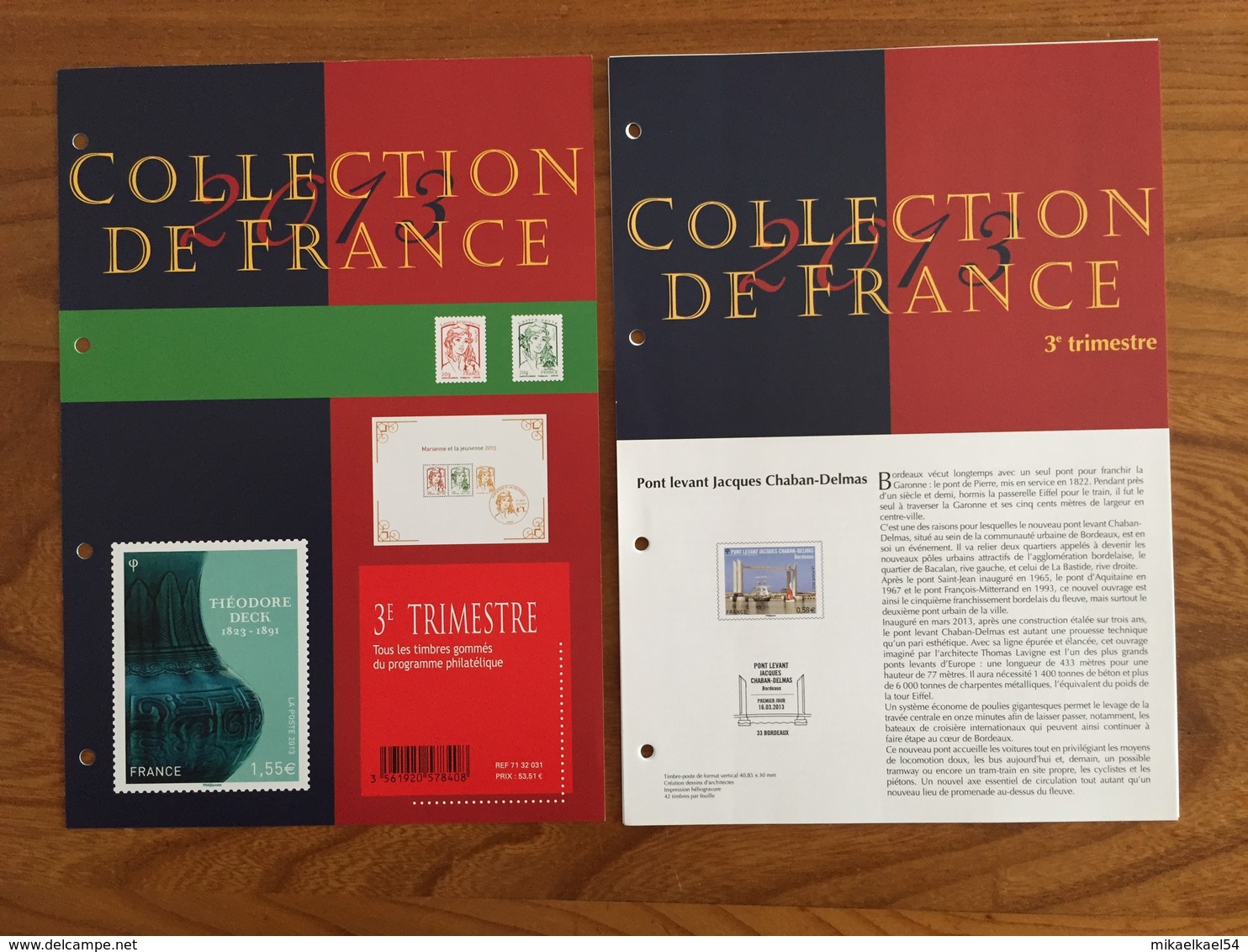 Collection Philatélique, Pochettes Trimestrielles - 2013 - timbres neufs MNH **