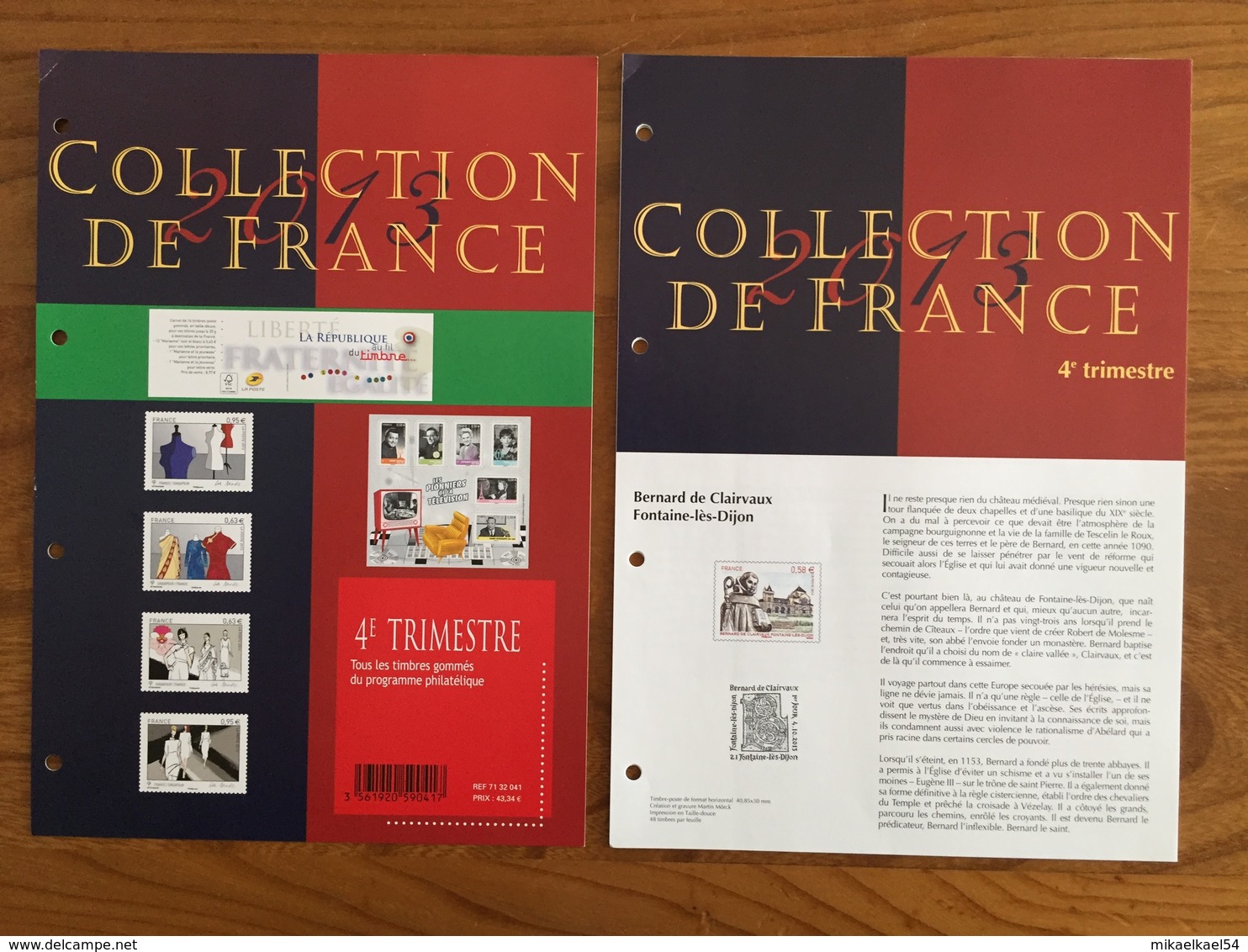 Collection Philatélique, Pochettes Trimestrielles - 2013 - timbres neufs MNH **