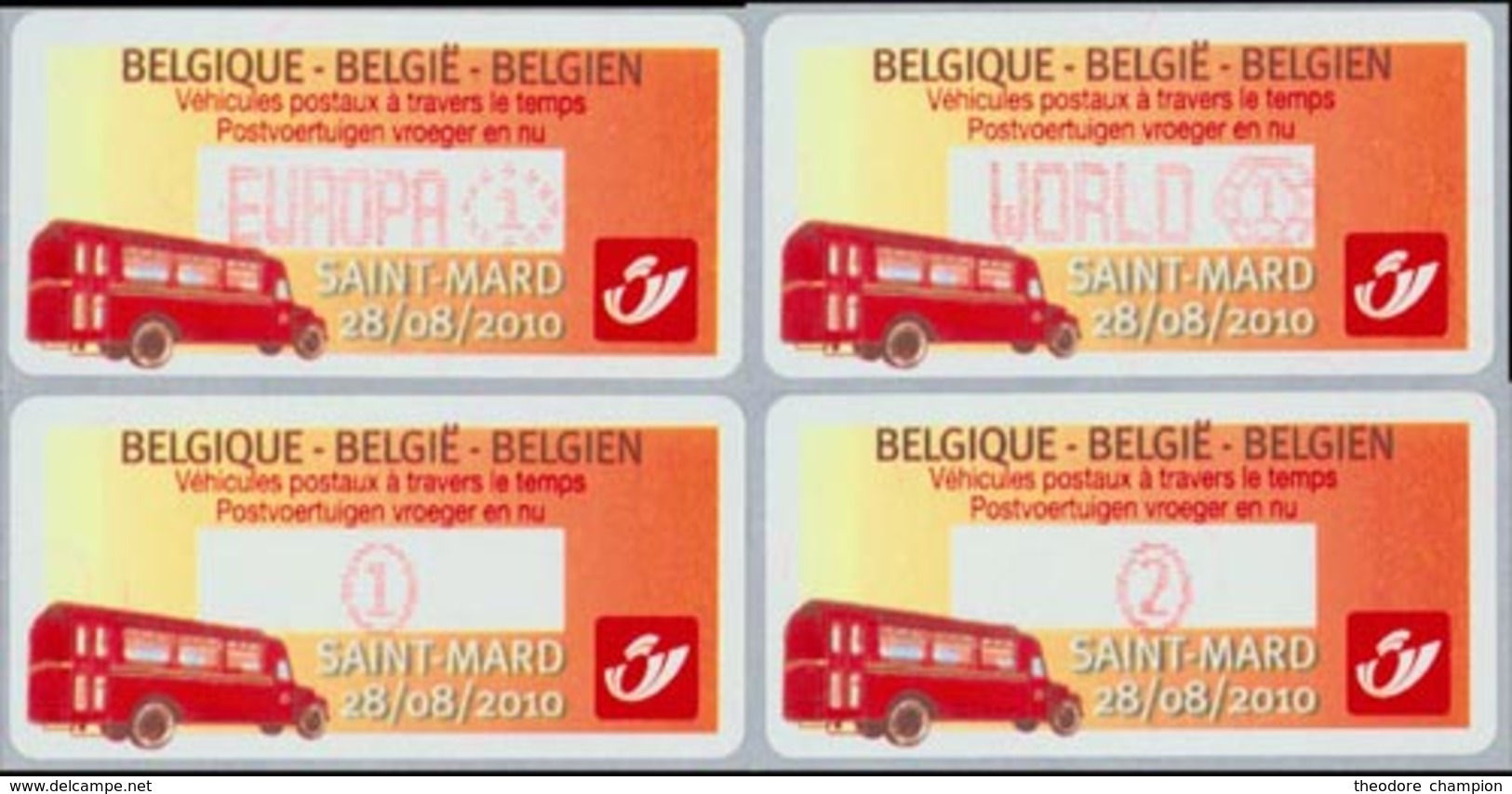 BELGIQUE Distributeurs Véhicules Postaux 3v 2010 Neuf ** MNH - Autres & Non Classés