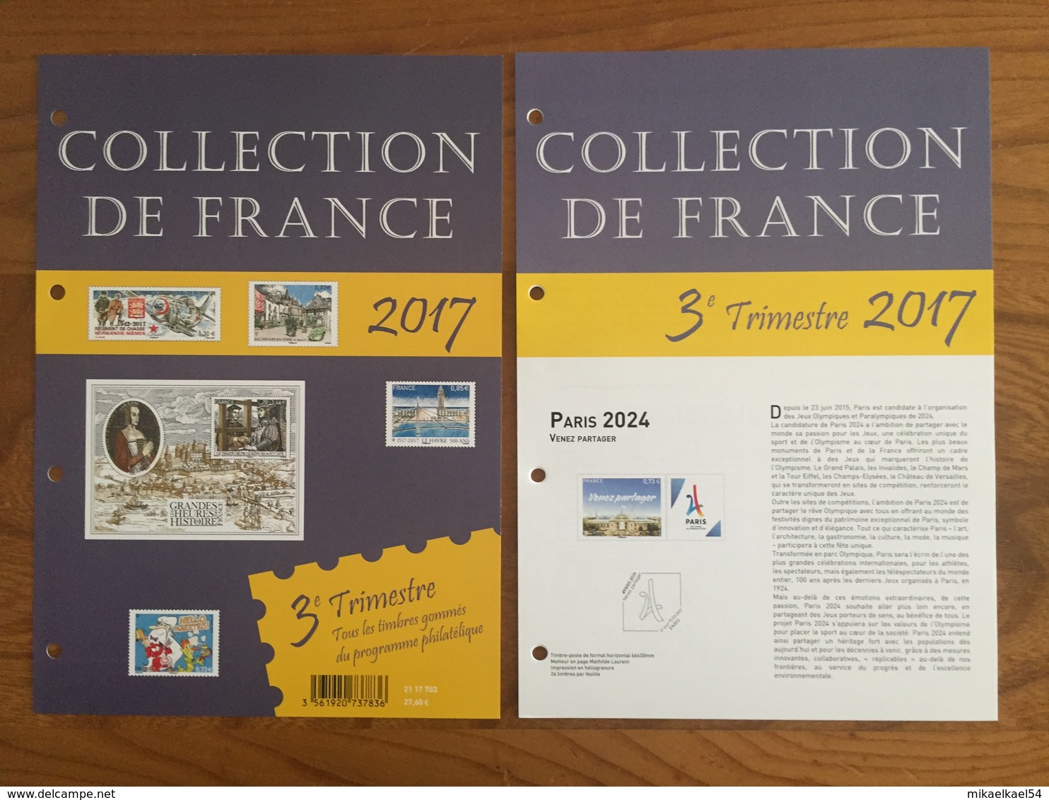 Collection Philatélique, Pochettes Trimestrielles - 2017 - timbres neufs MNH **