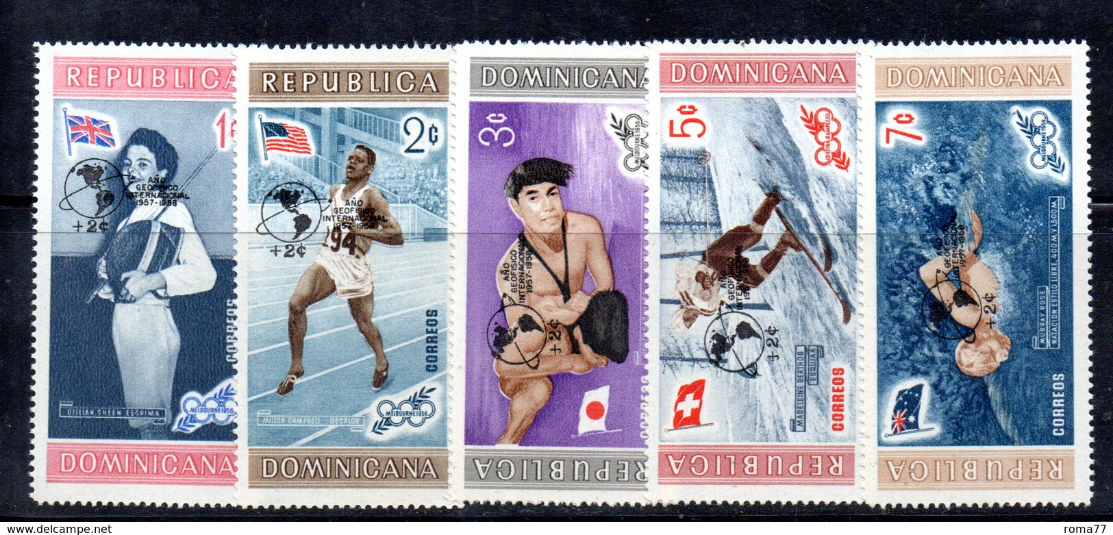 APR2030 - REPUBBLICA DOMINICANA 1959 , Serie Yvert N.  510/514   ***  MNH  (2380A) Anno Geofisico - Repubblica Domenicana