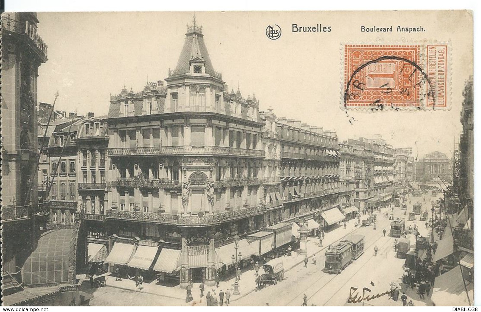 BRUXELLES  ( BELGIQUE  )   BOULEVARD ANSPACH    Tramway - Public Transport (surface)
