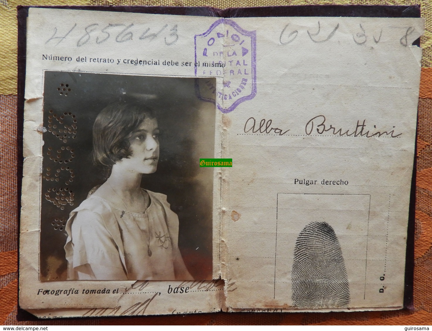 Carte D'identité De La République D'Argentine Pour 1 Femme étudiante Née En 1907 Délivrée En 1922 - Cedula De Identidad - Non Classificati