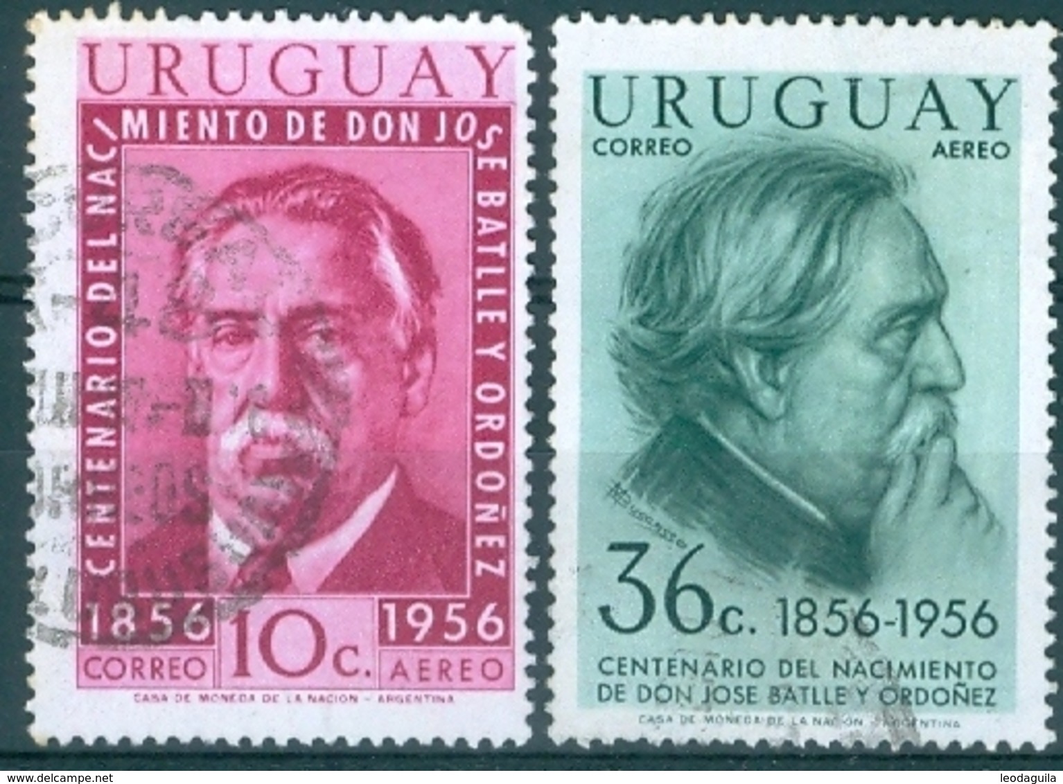 URUGUAY #C169/C171  - JOSE' BATTLE Y ORDONEZ - 1956 Used - Uruguay