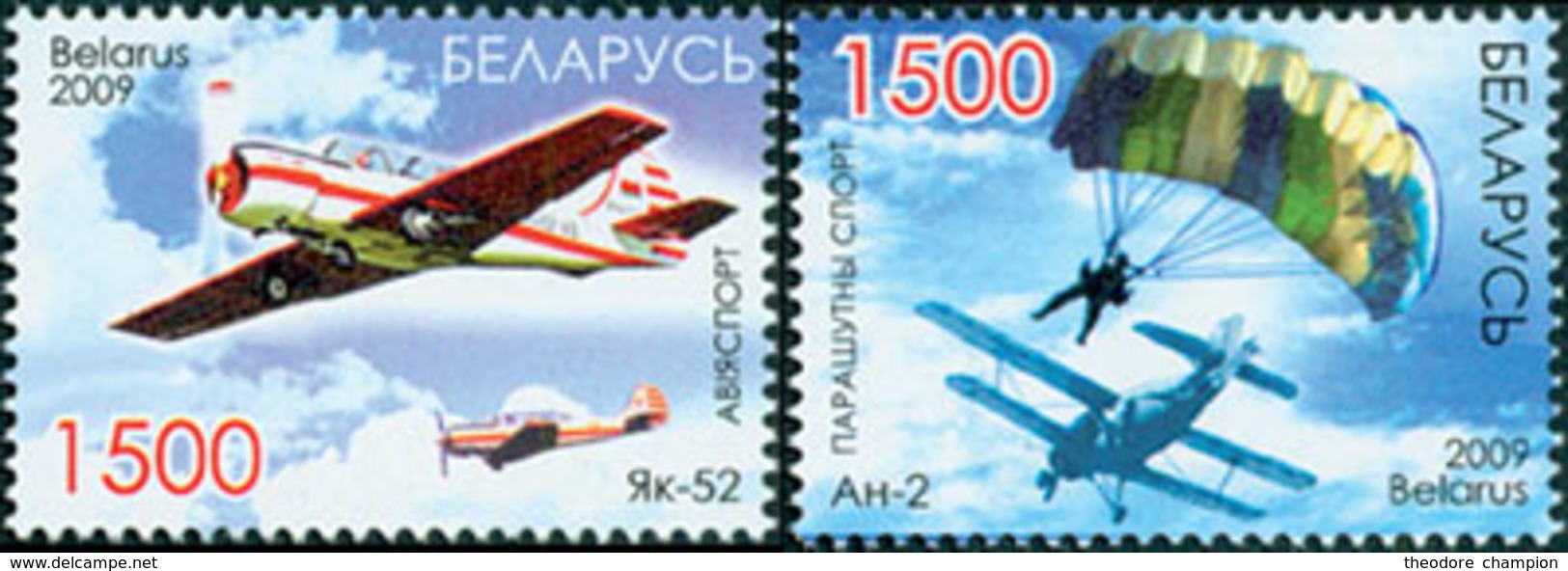 BIELORUSSIE Aviation -Parachutisme 2v 2009 Neuf ** MNH - Bielorrusia