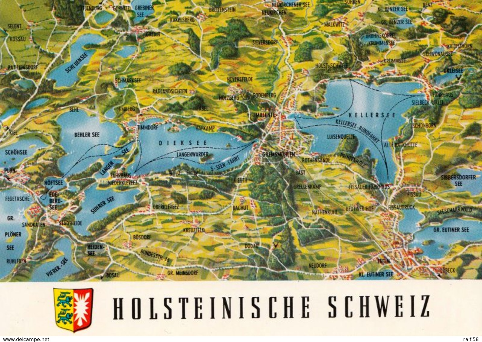 1 Map Of Germany * 1 Ansichtskarte Mit Der Landkarte - Die Holsteinische Schweiz * - Landkarten