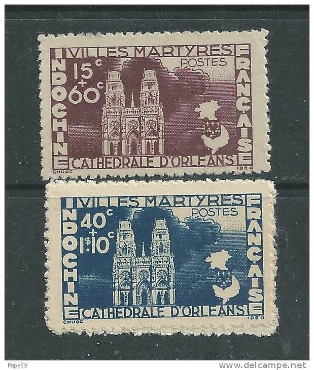 Indochine N° 292 / 93 XX  Villes Françaises Martyres Les 2 Valeurs Sans Charnière Dentelure Habituelle Sinon TB - Nuevos