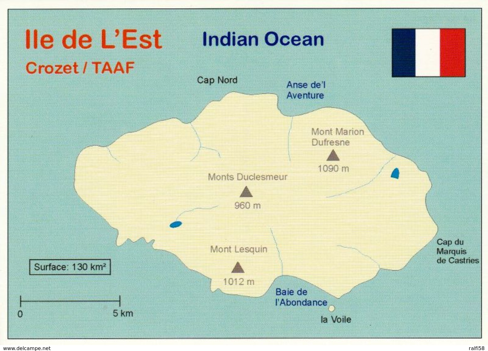 1 MAP Of Ile De L'Est - Zu Den Crozet Inseln TAAF * - Die Ile De L’Est (Insel Des Osten) Liegt Im Indischen Ozean * - Landkarten