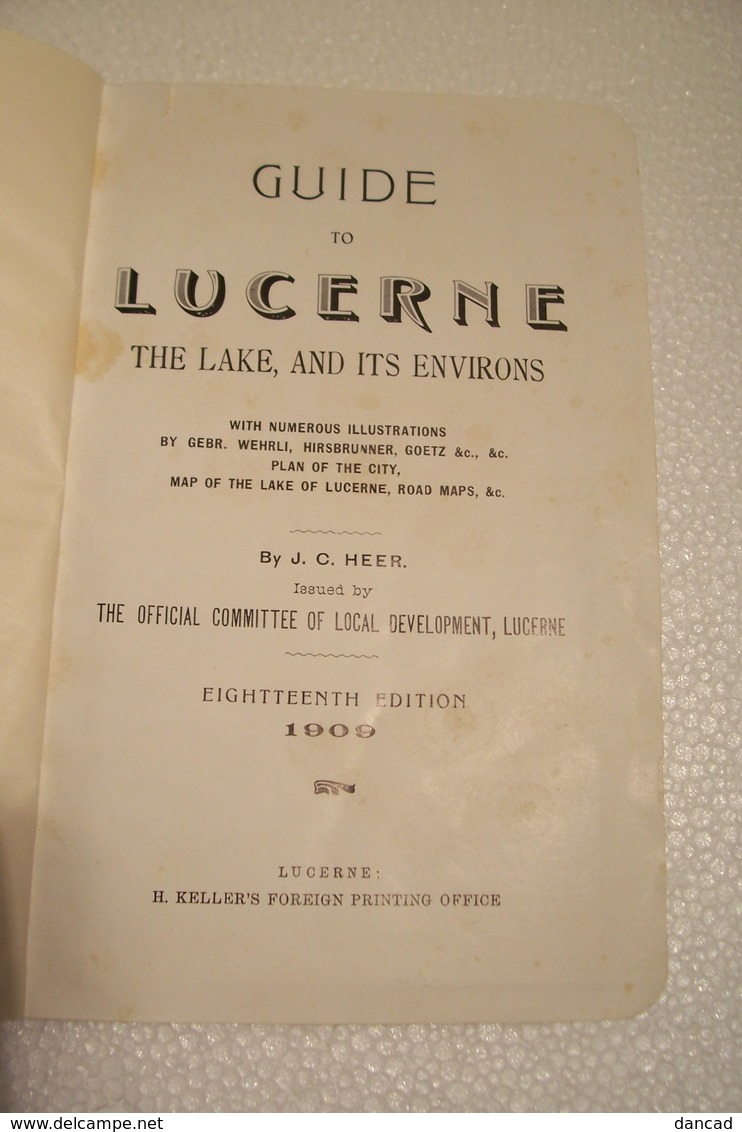 LUCERNE   - LUZERNE - LAKE AND  ENVIRONS  -  SOUVENIR  -1909  - - Culture