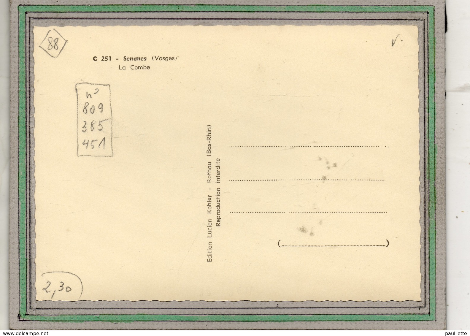 CPSM Dentelée - SENONES (88) - Aspect Du Quartier De La Combe Dans Les Années 50 - Senones