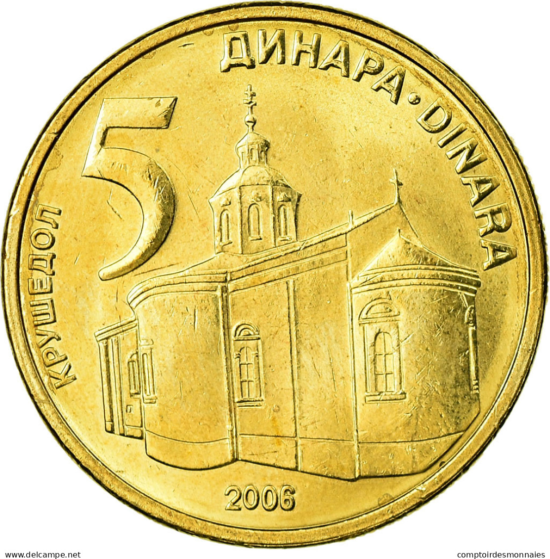 Monnaie, Serbie, 5 Dinara, 2006, SUP, Nickel-brass, KM:40 - Servië