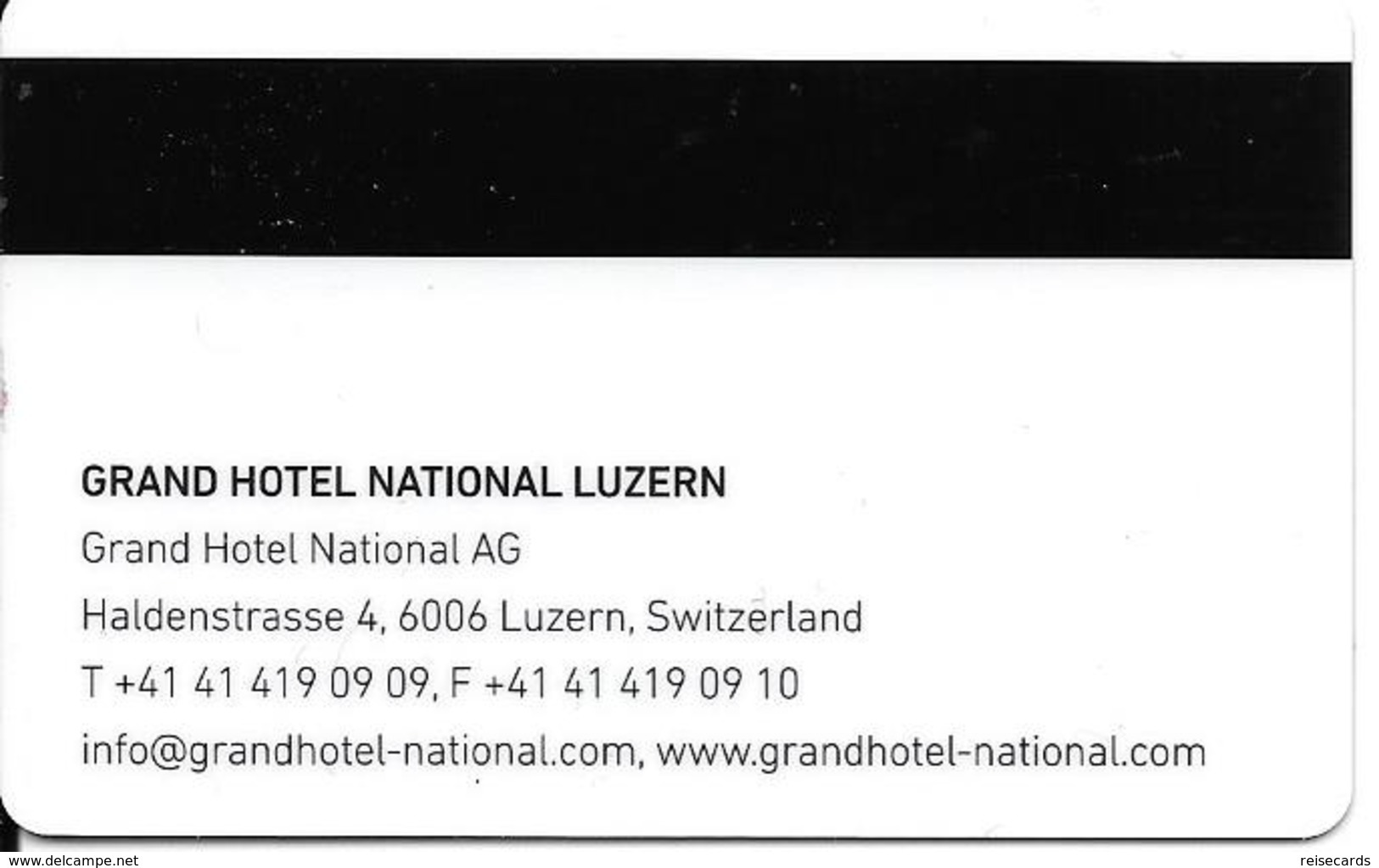 Switzerland: Grand Hotel National Luzern - Hotelkarten