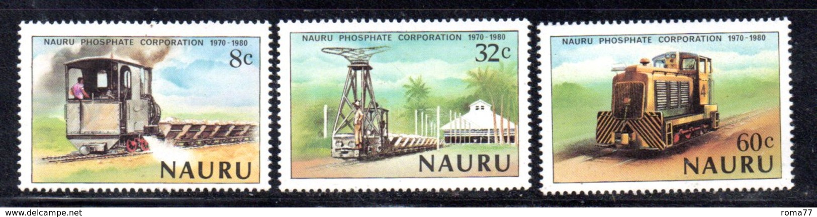 APR2042 - NAURU 1980 , Serie Yvert N.  211/213   ***  MNH  (2380A)  Treni - Nauru