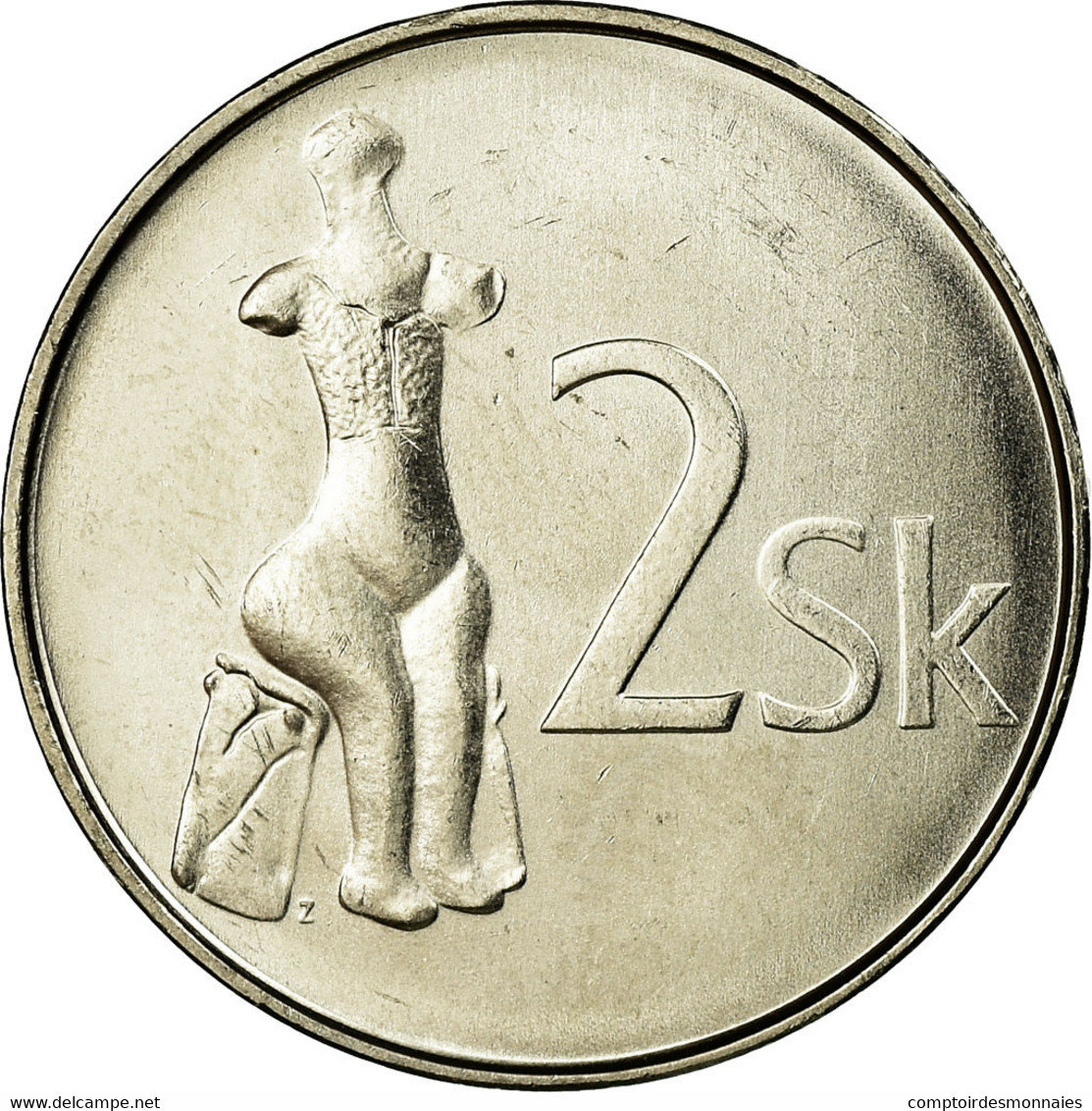 Monnaie, Slovaquie, 2 Koruna, 2002, SUP, Nickel Plated Steel, KM:13 - Eslovaquia