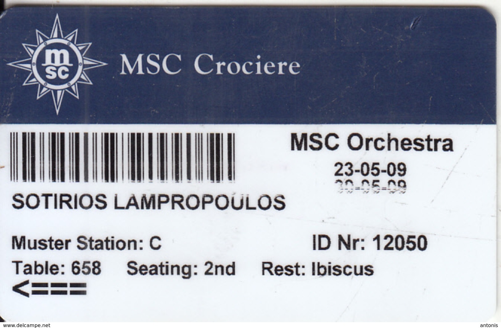 ITALY - MSC Crociere, Charge & Cabin Keycard, Used - Cartes D'hotel