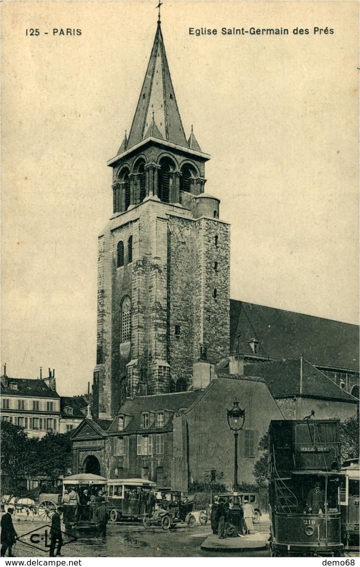 Paris CPA 75 Paris Eglise St Germain Des Prés ( Avec Bus Et Voitures Anciennes) Ed CLB - Kerken