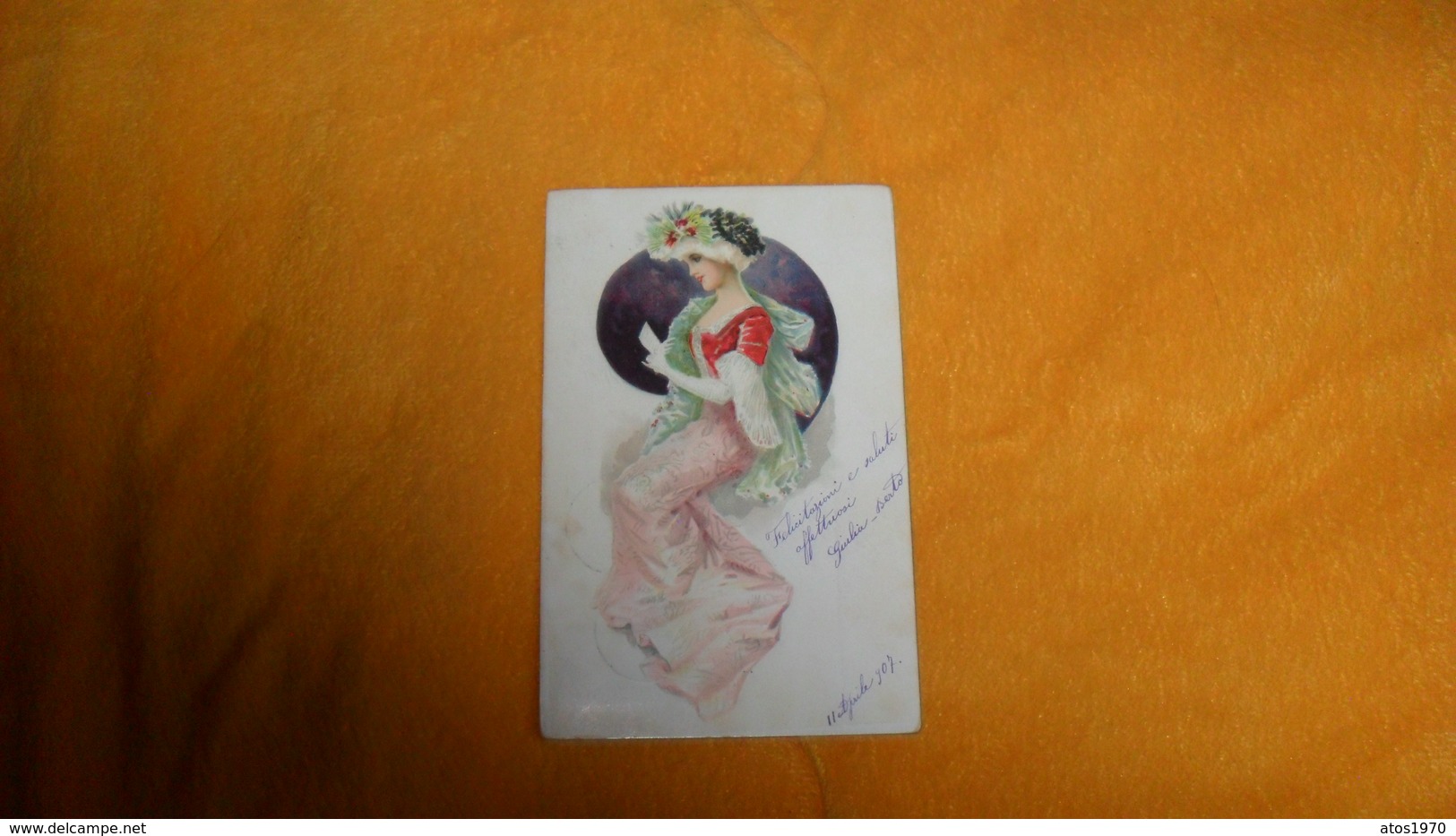 CARTE POSTALE ANCIENNE CIRCULEE DE 1907../ ILLUSTRATEUR  ?..FEMME ELEGANTE...CACHETS + TIMBRE - 1900-1949