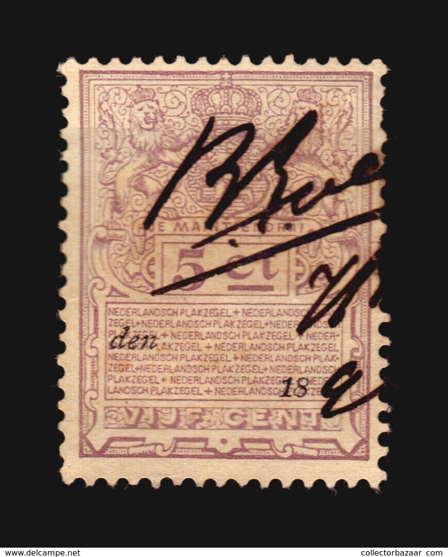 Nederland Netherland Dutch Plakzegel Revenue Ca1890 (A_4278) - Revenue Stamps