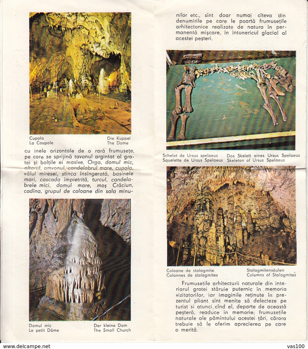 7310FM- TOURISM BROCHURES, THE YELLOW RIVER'S GORGES, THE WOMEN'S CAVE PRESENTATION, ABOUT 1980, ROMANIA - Tourism Brochures