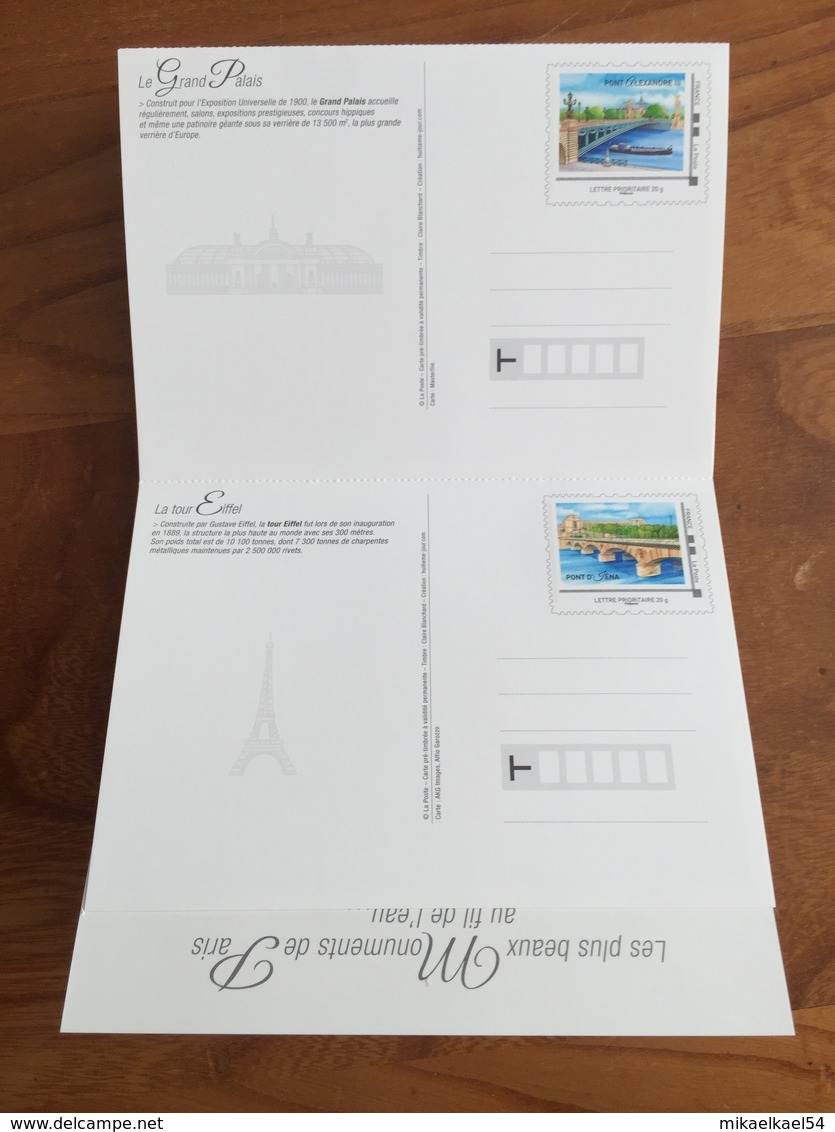 6 CARTES POSTALES PRE TIMBREES "Monuments De Paris Au Fil De L'eau" Dans Un Carnet Prêt à écrire 2018 Neuves - PAP: Sonstige (1995-...)