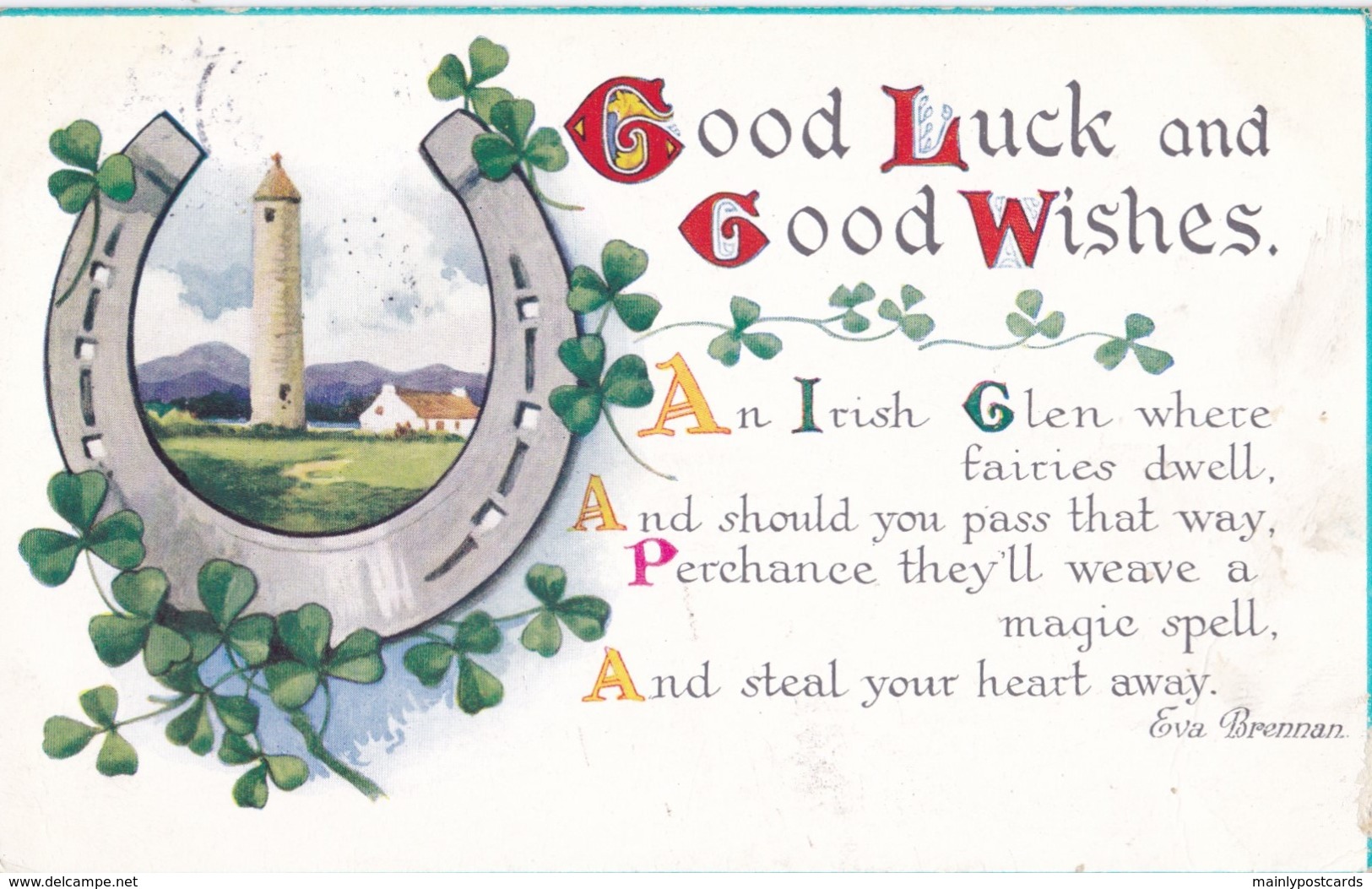 AS70 Greetings - Good Luck And Good Wishes - Irish Postcard - Other & Unclassified