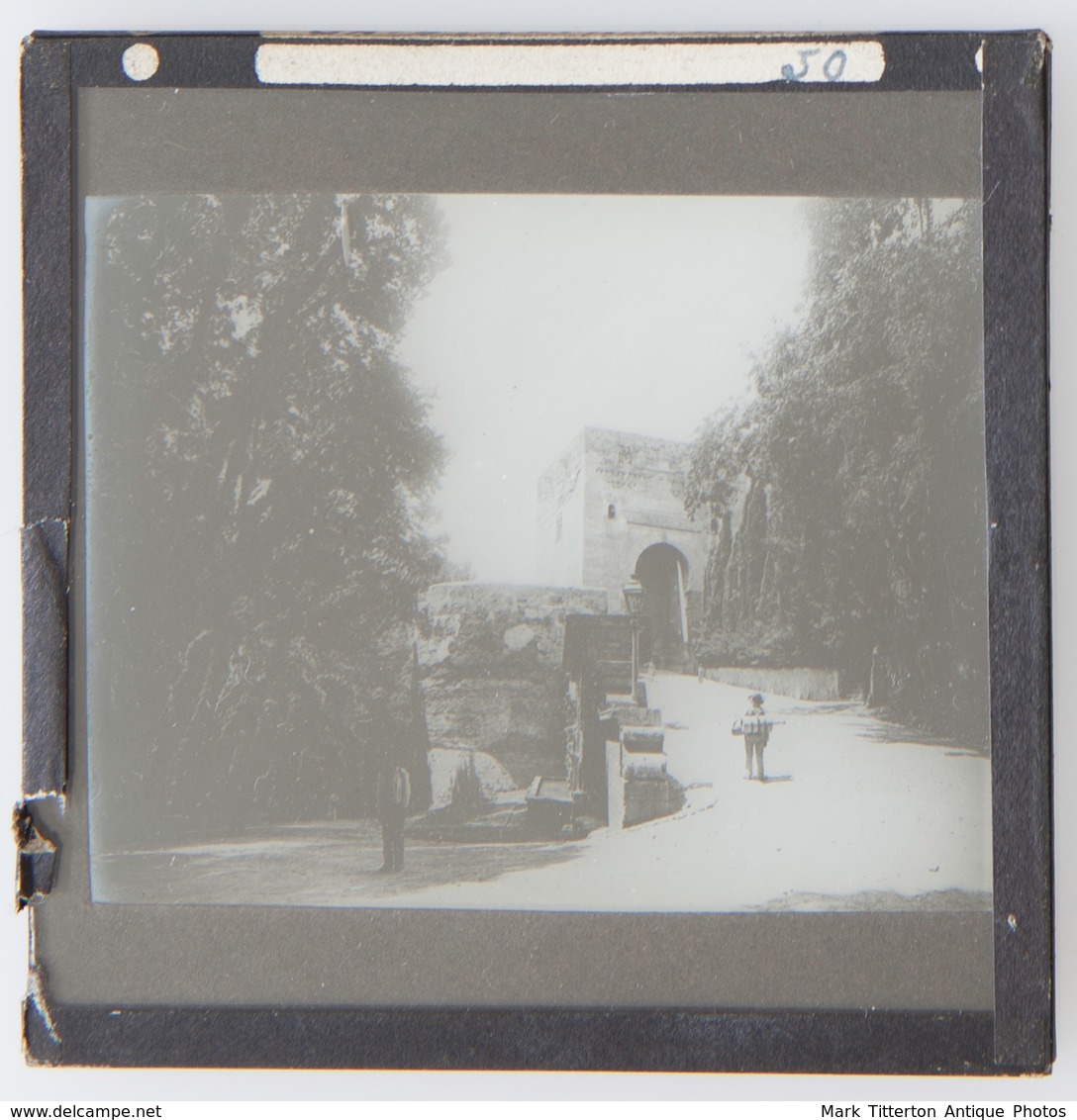 Gate Alhambra, Granada SPAIN - Magic Lantern Slide (lanterne Magique) - Glass Slides