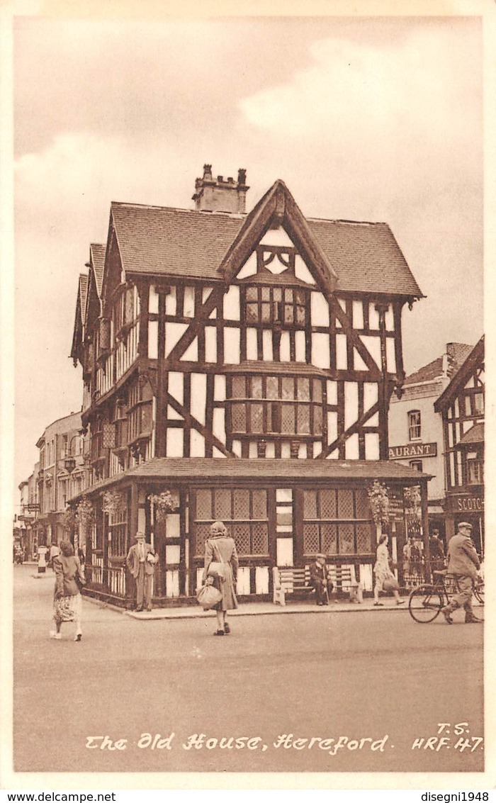 M08390 " THE OLD HOUSE-HEREFORD " ANIMATA - CARTOLINA  ORIG. NON SPED. - Herefordshire