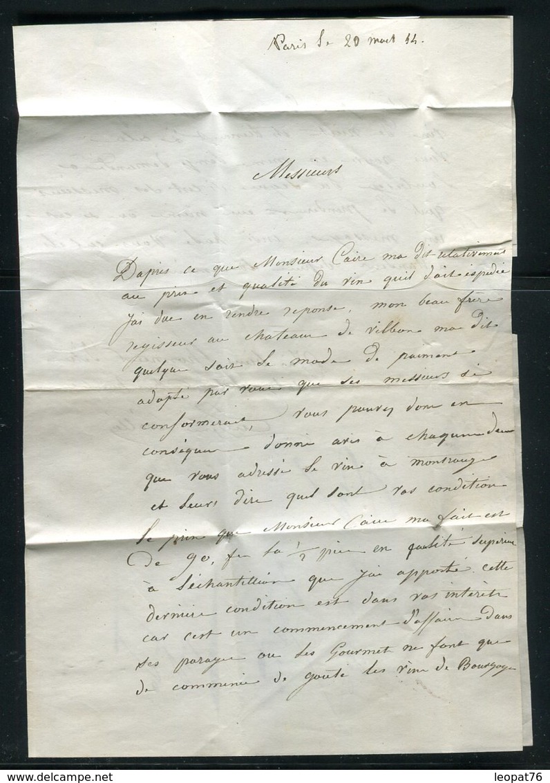 Lettre Avec Texte De Paris Pour La Villette En 1854 - Réf AT 42 - 1849-1876: Période Classique