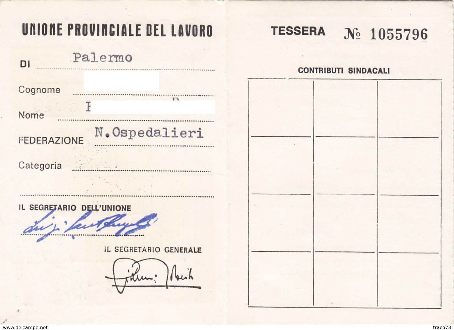 TESSERA- CISNAL / Unione Provinciale Del Lavoro _ 1977 - Documenti Storici