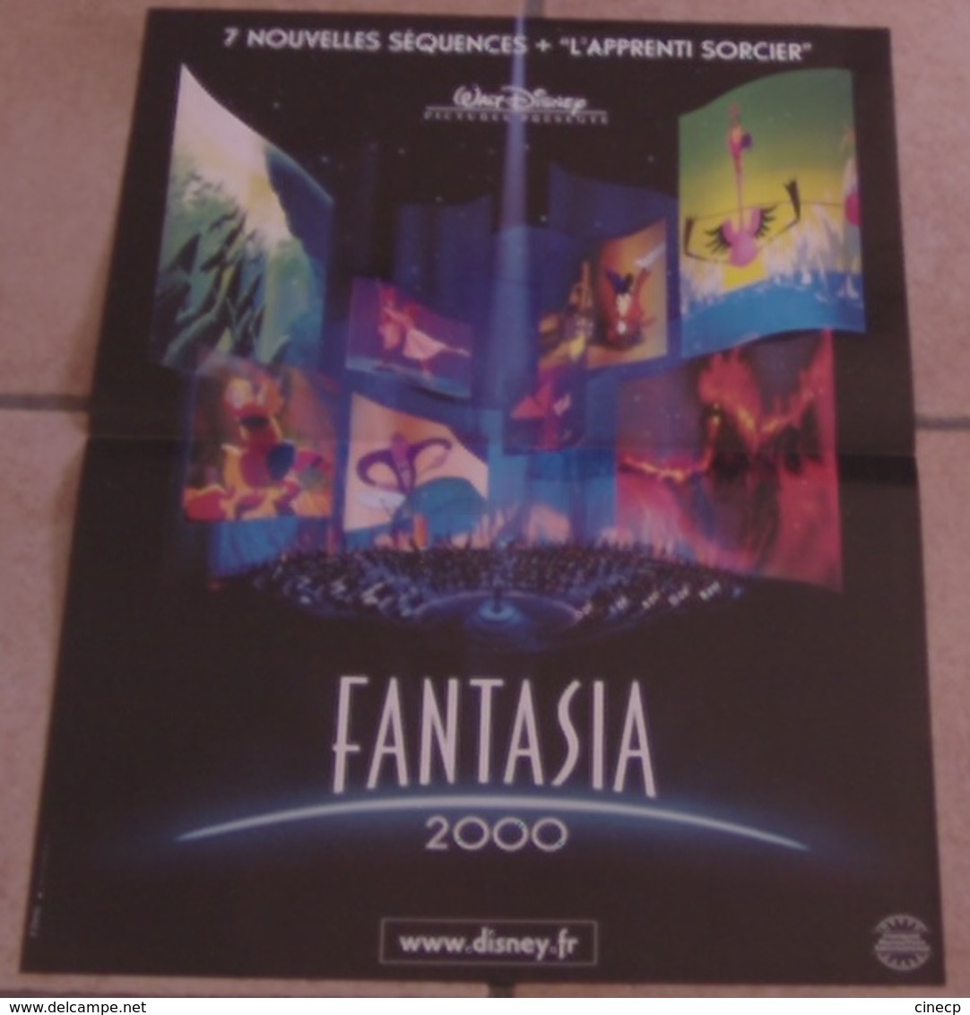 AFFICHE CINEMA ORIGINALE FILM FANTASIA 2000 WALT DISNEY Pictures + L'APPRENTI SORCIER 1999 TBE DESSIN ANIME - Manifesti & Poster