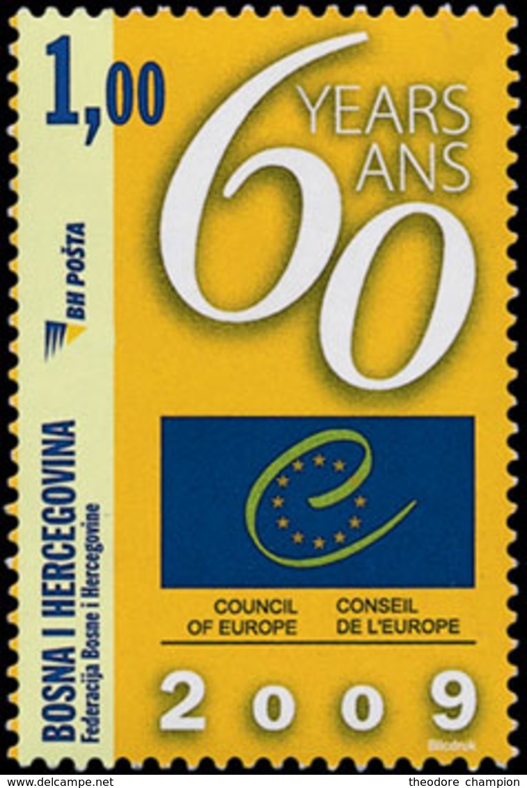 BOSNIE HERZEG. 60ans Conseil De L'Europe 1v Neuf ** MNH - Bosnie-Herzegovine