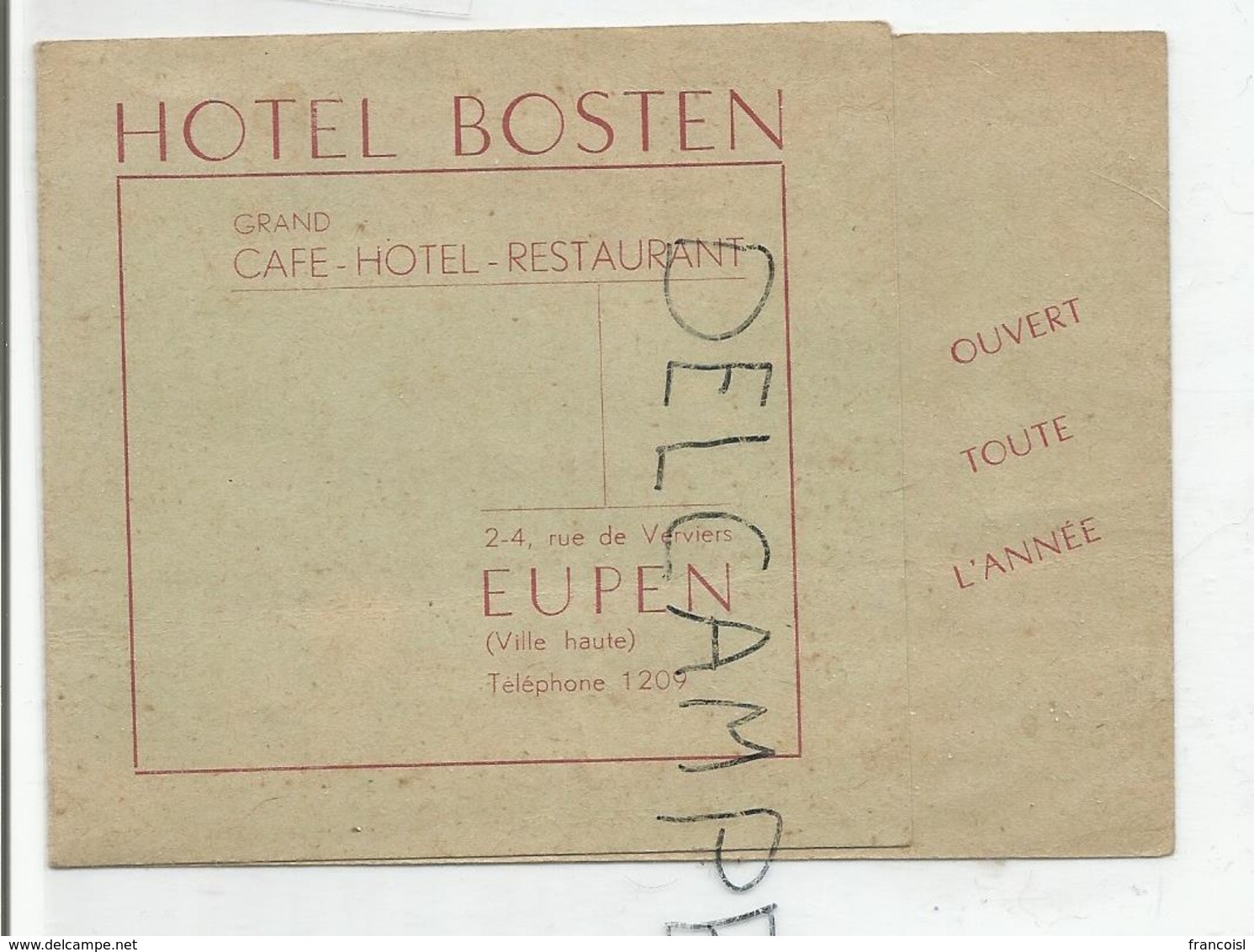 Hotel Bosten à Eupen (B). - Pubblicitari