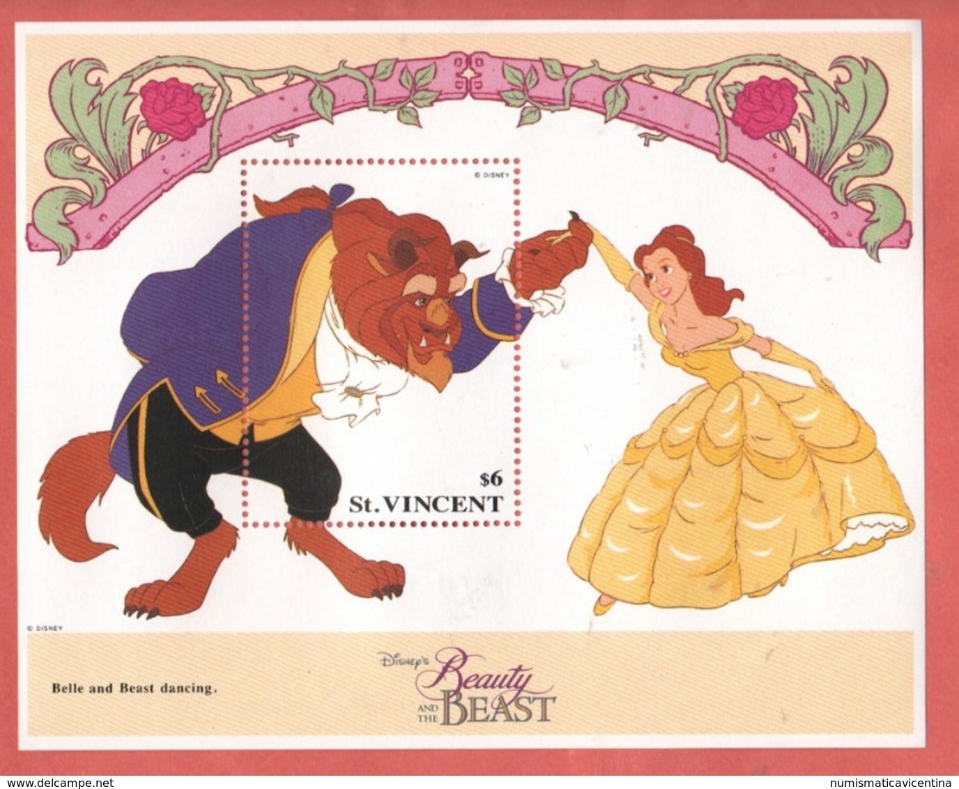 La Bella E La Bestia Disney  Saint Vincent Beauty And The Beast Series $ 6 SHEET MNH - Disney